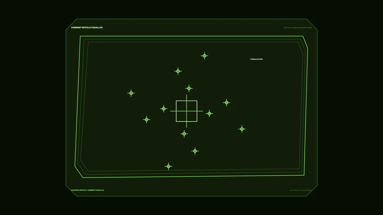Futuristic Green Reticle HUD Interface 4K Wallpaper