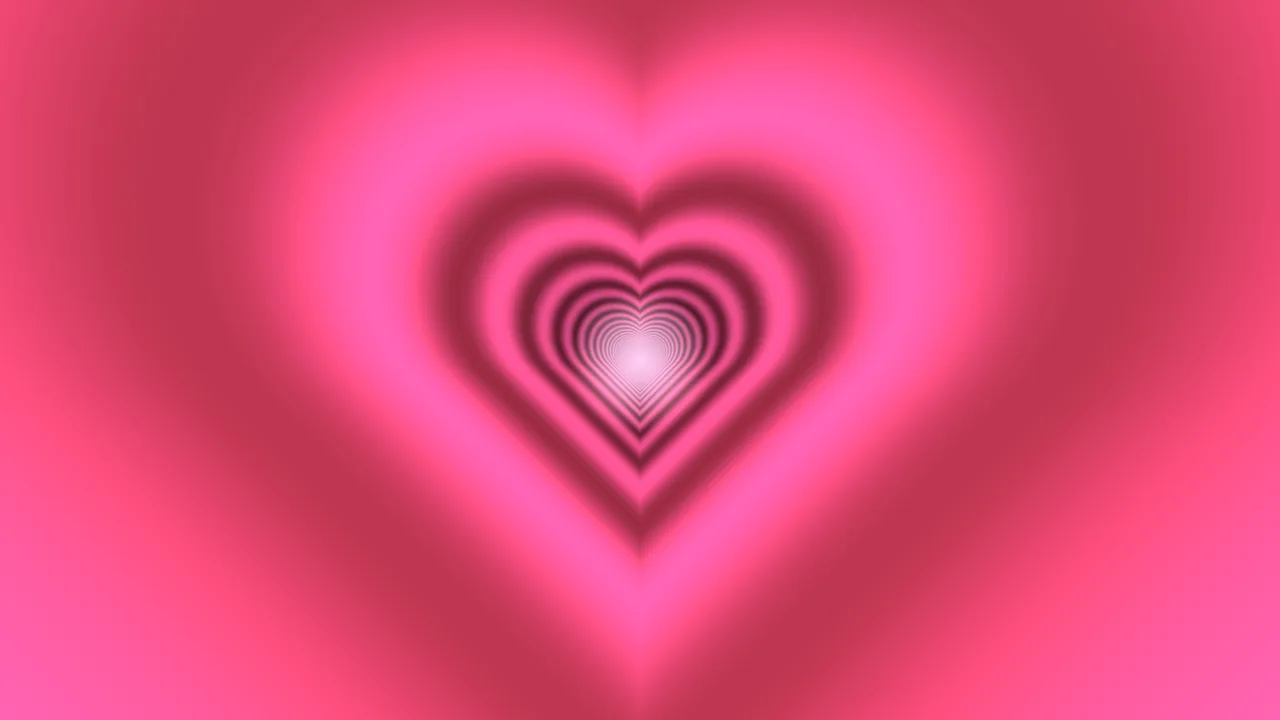 Abstract Pink Heart-Shaped Tunnel 4K Wallpaper