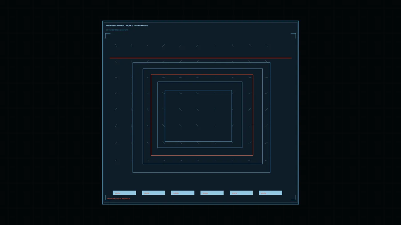 Sci-Fi Space Mission Alert HUD 4K Wallpaper with Geometric Telemetry Frames