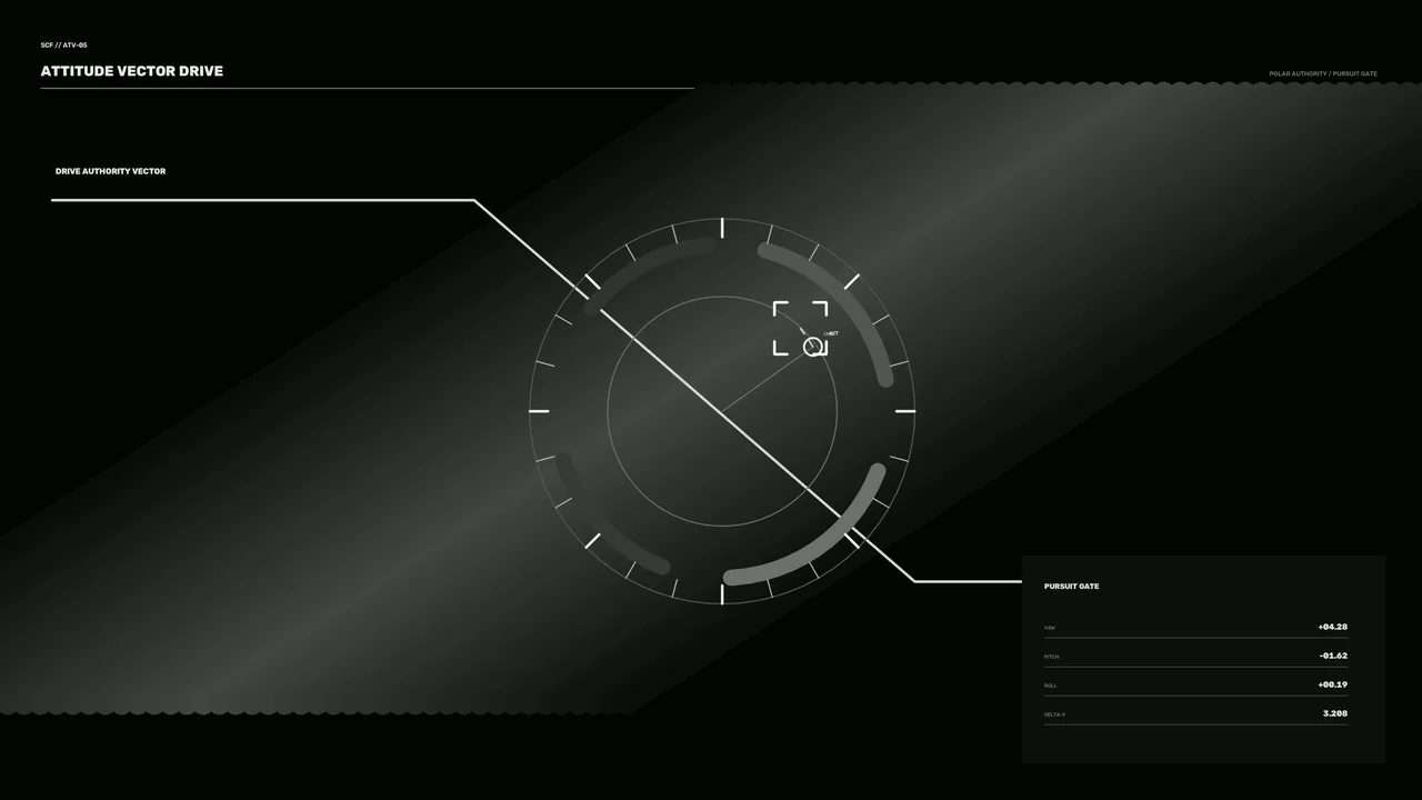 Attitude Vector Drive Spacecraft HUD – 4K Sci-Fi Wallpaper