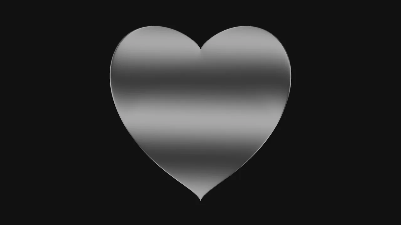 Glossy Gray Heart Sci-Fi HUD Screen Graphic