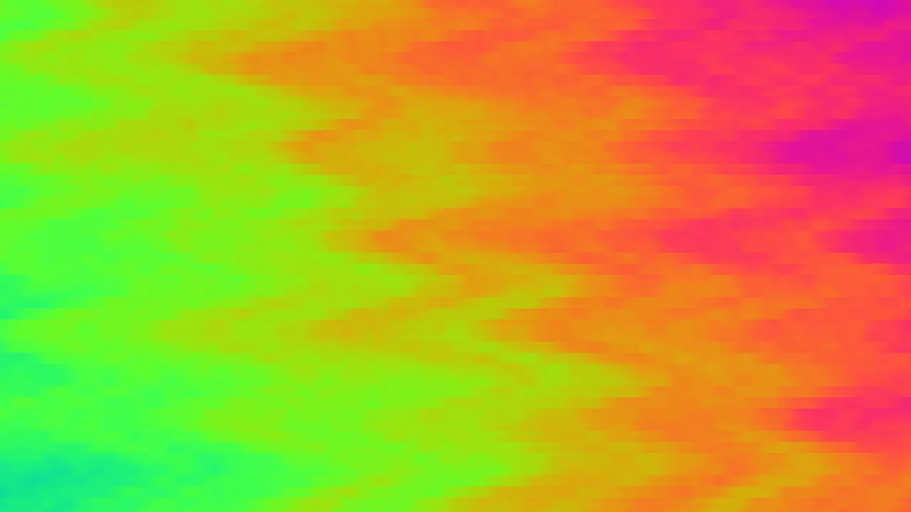 Vivid Glitch Gradient in Green, Yellow, Orange and Pink — 4K Wallpaper