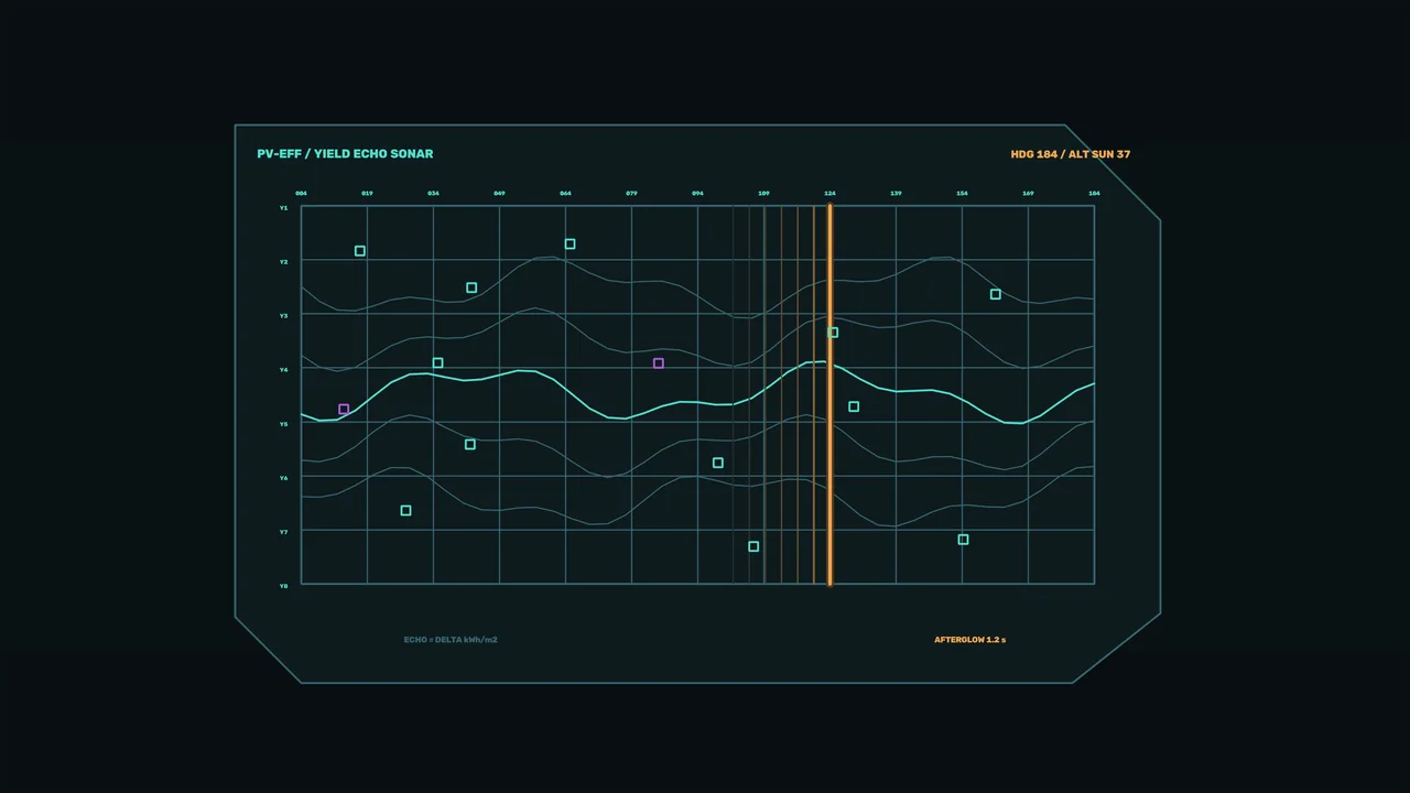 Photovoltaic Efficiency Telemetry HUD Dashboard 4K Sci-Fi Wallpaper