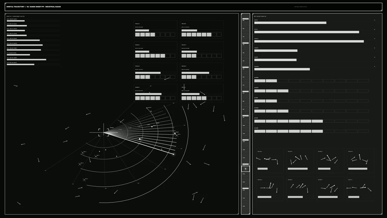 Orbital Trajectory Radar HUD – 4K Sci-Fi Interface Wallpaper