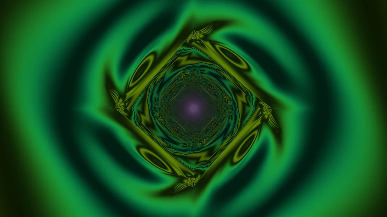 Green Geometric Vortex 4K Wallpaper