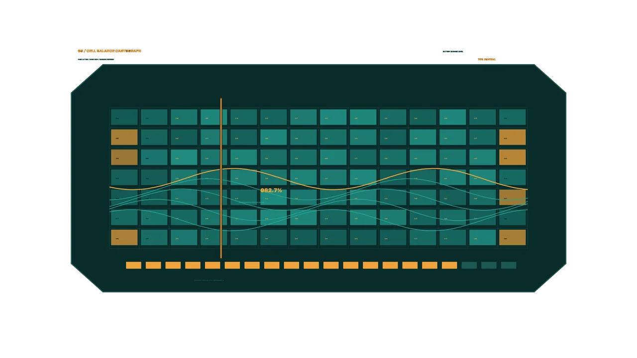 Sci-Fi Battery Charge Telemetry HUD Dashboard 4K Wallpaper