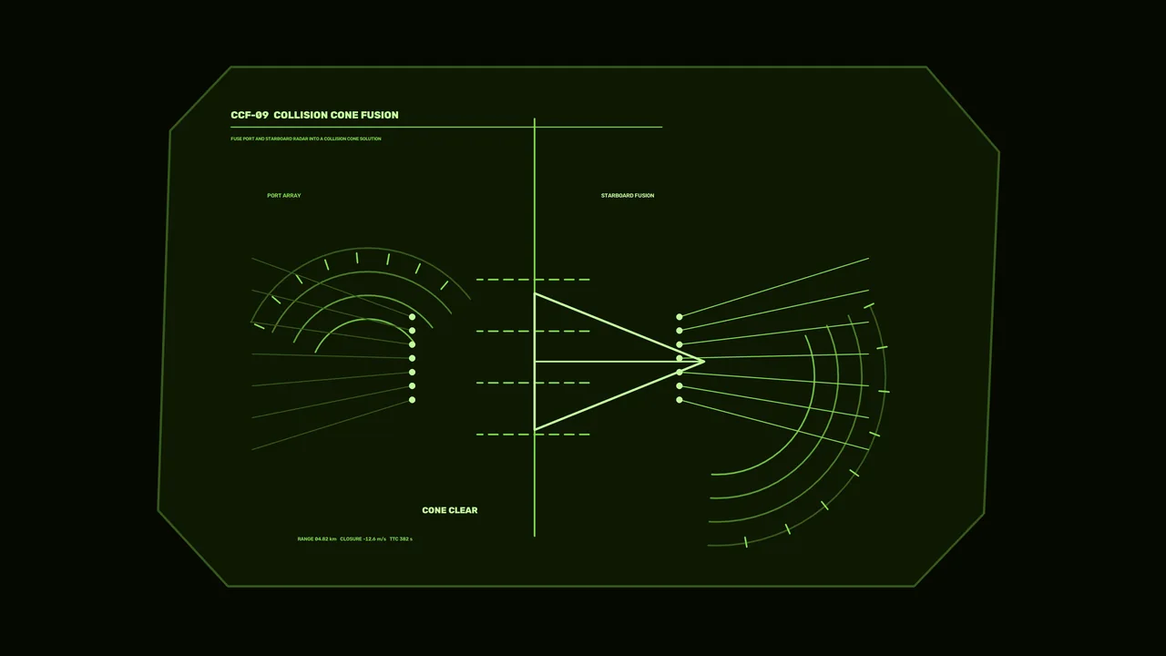 Sci-Fi Collision Cone Fusion HUD 4K Wallpaper