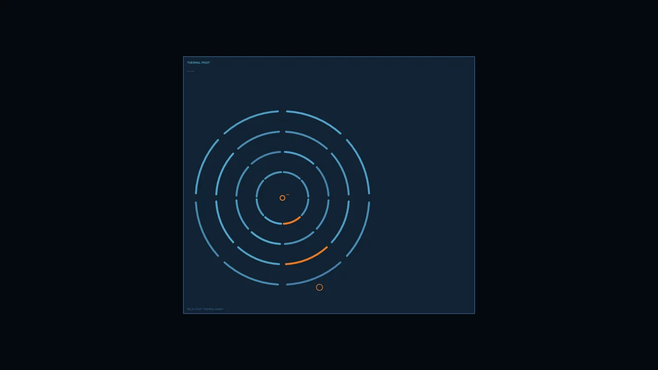 Circular Telemetry HUD with Segmented Blue Rings and Orange Markers – 4K Sci-Fi