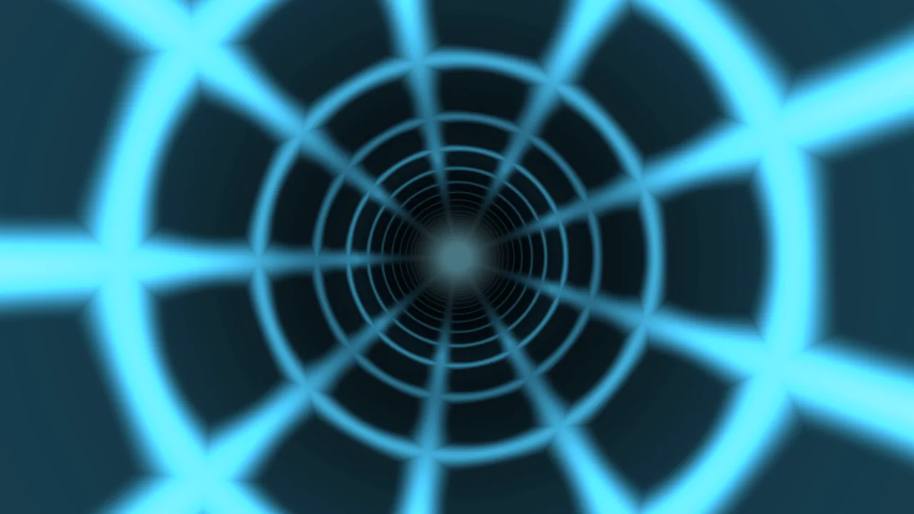 Cyan Concentric Ring Tunnel 4K Wallpaper