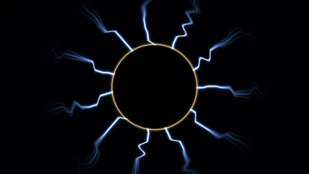 Blue Electric Circle on Black Abstract 4K Wallpaper