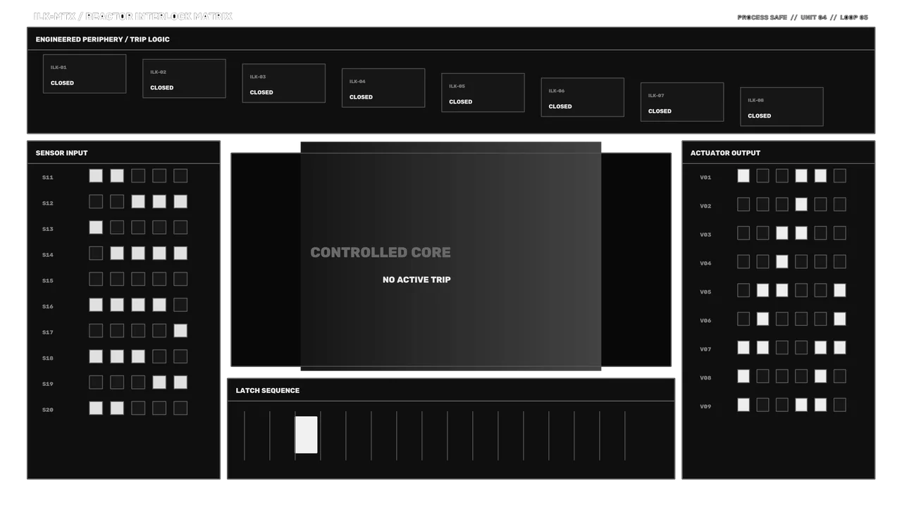 Fictional Core Interlock Control HUD 4K Wallpaper