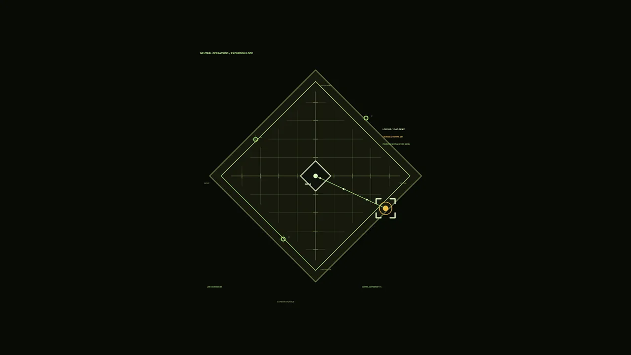 Carbon Neutral Operations HUD with Diamond Telemetry Grid – 4K Sci-Fi Wallpaper