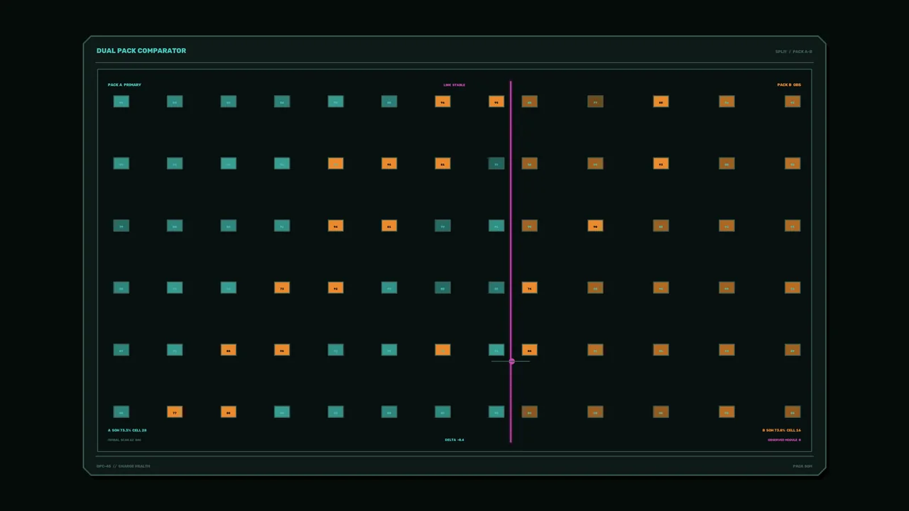 Dual Pack Battery Health Comparator HUD 4K Wallpaper