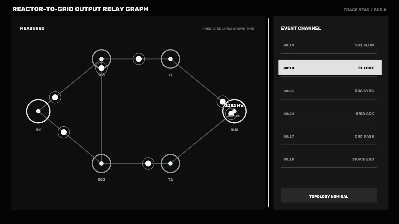 Reactor-to-Grid Output Relay Graph Sci-Fi HUD 4K Wallpaper