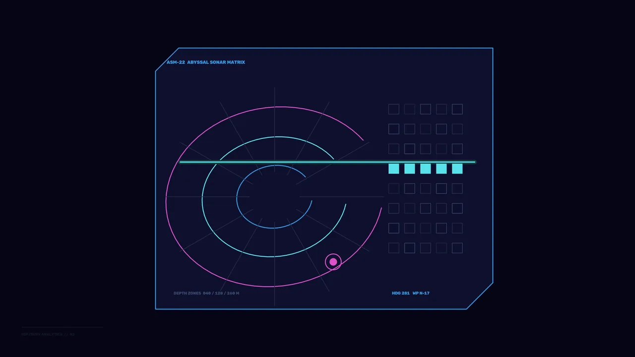 Futuristic Sonar HUD Interface with Circular Telemetry Scanner