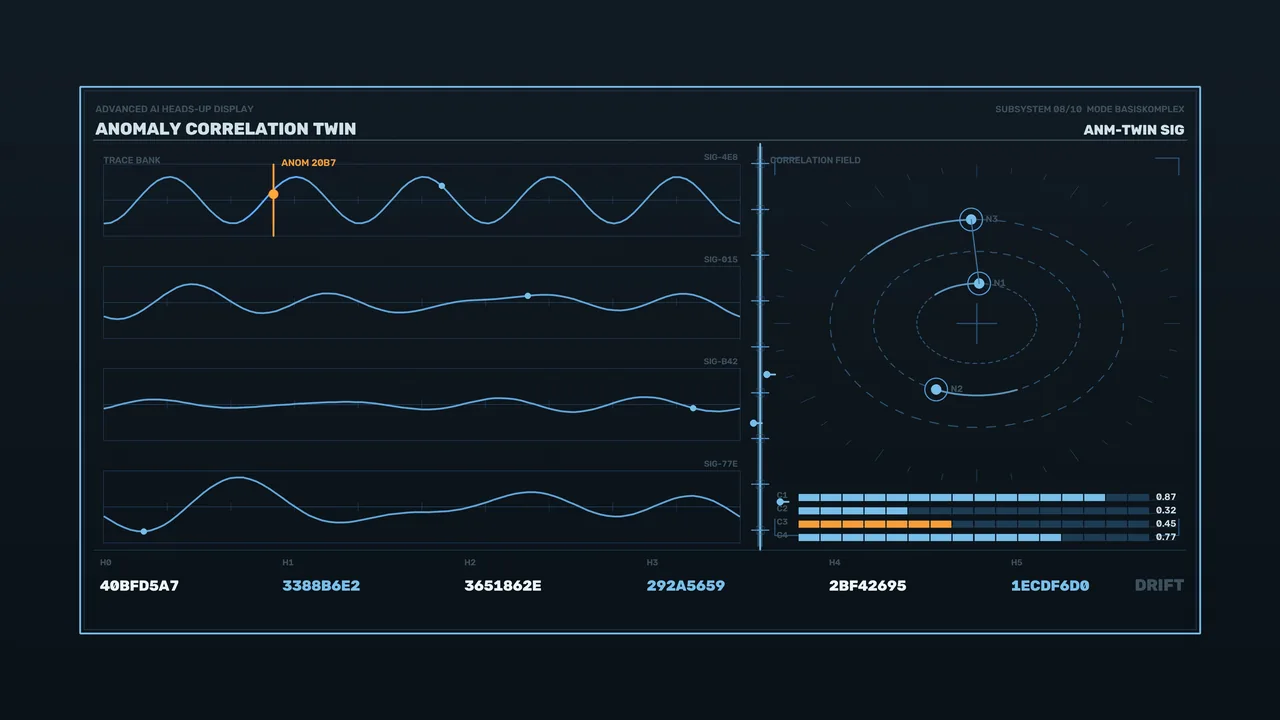 4K Sci-Fi Anomaly Correlation HUD with Waveform Telemetry