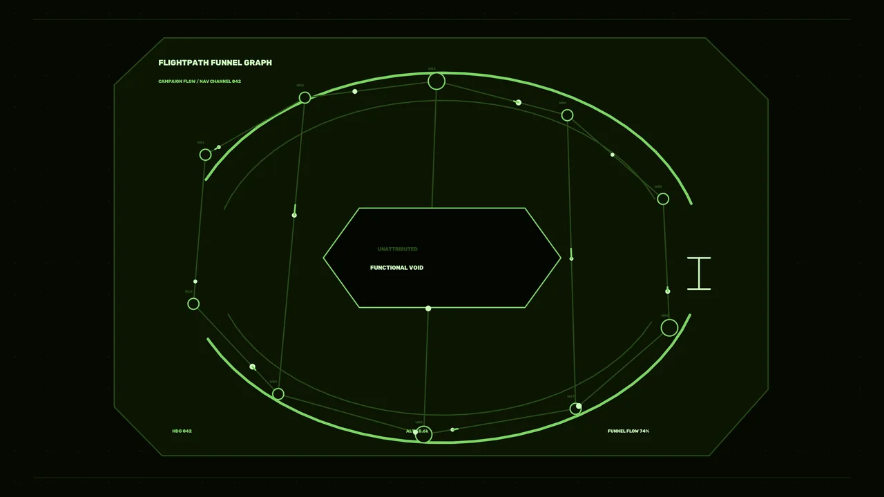 Green Flightpath Funnel Graph HUD 4K Sci-Fi Wallpaper