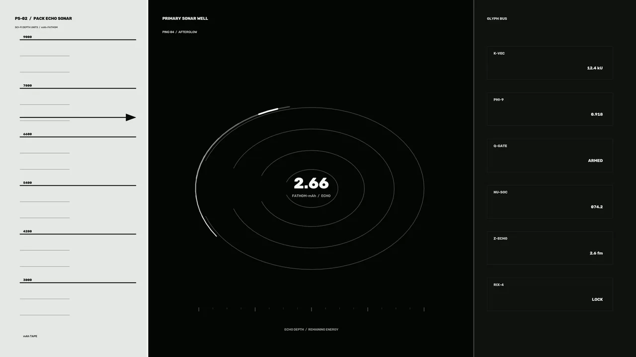 Monochrome Energy Status Sonar HUD 4K Sci-Fi Wallpaper