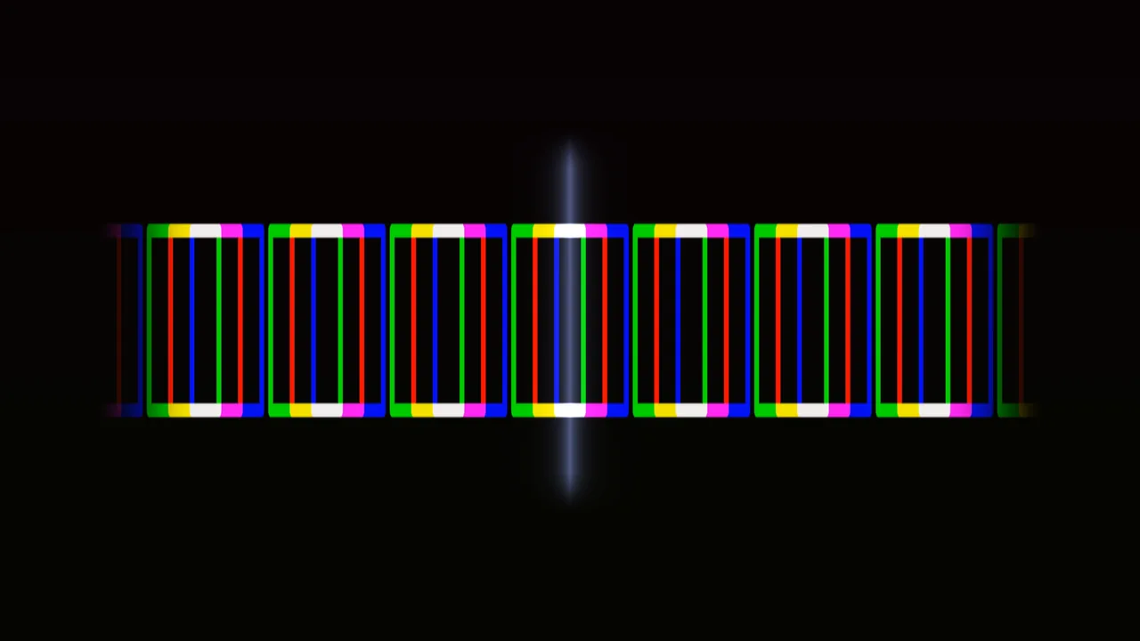 Chromatic Outline HUD Interface on Black 4K Wallpaper