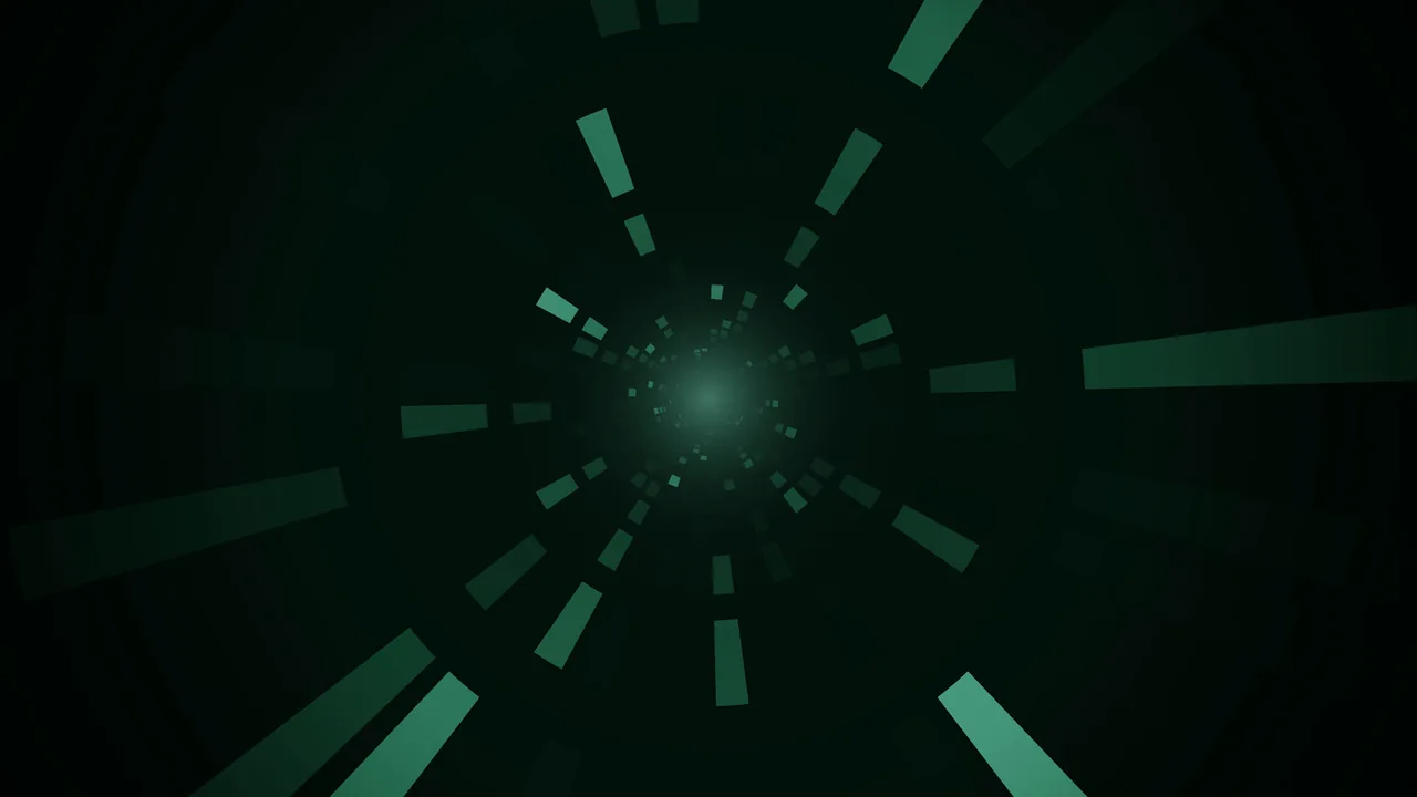 Glowing Green Geometric Tunnel, Free 4K Wallpaper