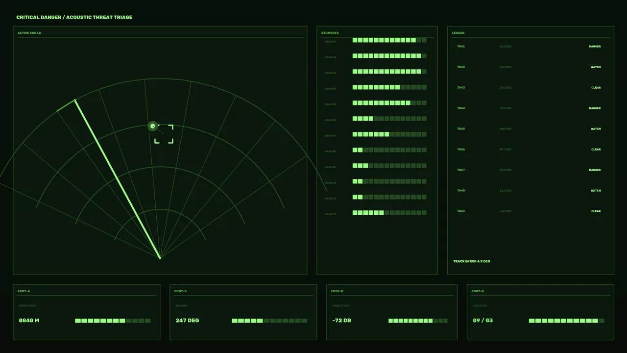 Green Sonar Surveillance Threat Monitor HUD 4K Wallpaper