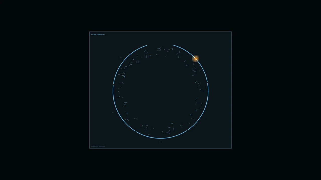 Energy Metrics Circular HUD Wallpaper with Blue Ring and Orange Indicator