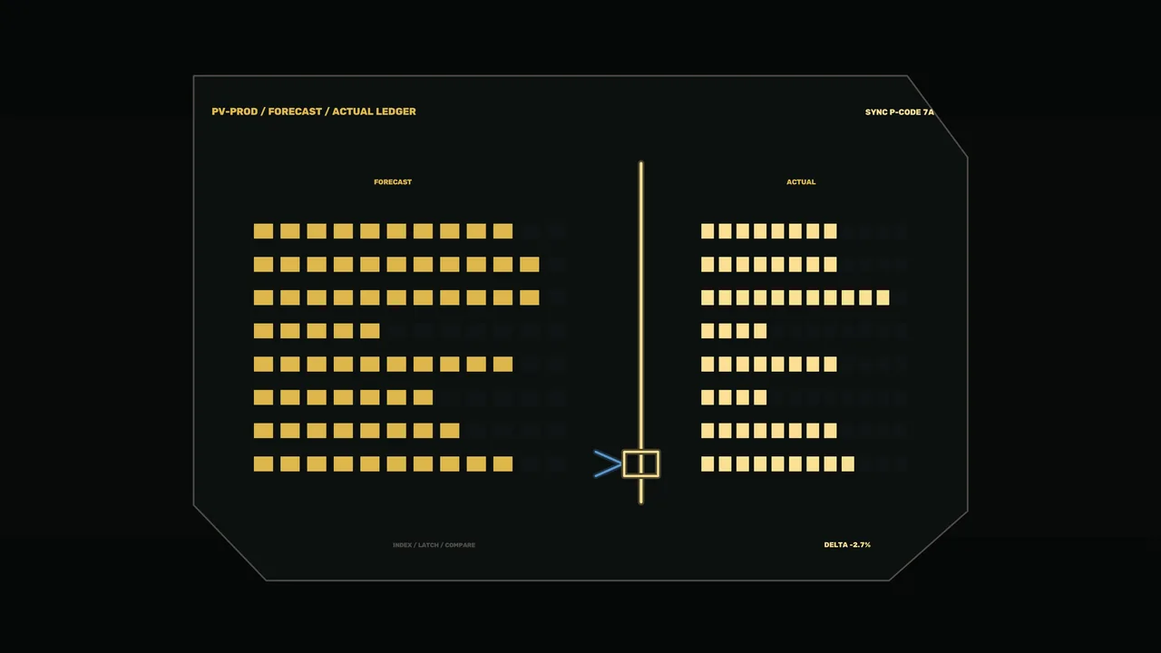 Sci-Fi Photovoltaic Forecast vs Actual HUD 4K Wallpaper