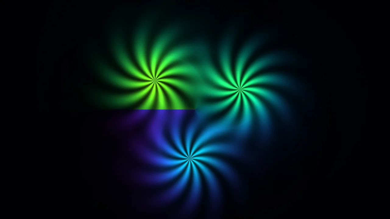 Neon Spiral Light Forms 4K Wallpaper on Black