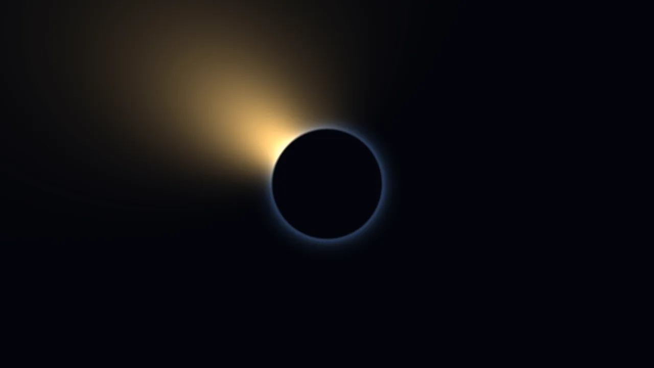 Total Solar Eclipse with Blue Corona and Golden Light 4K Wallpaper