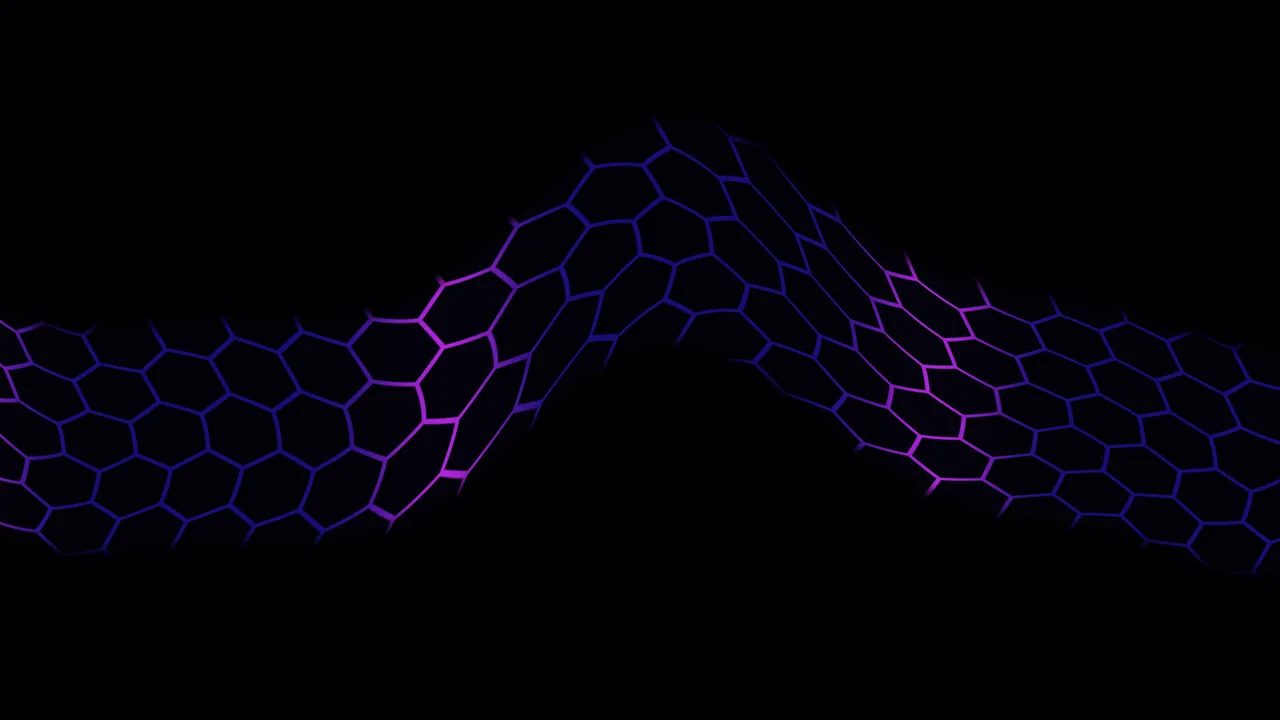 Neon Honeycomb HUD Grid Interface Background