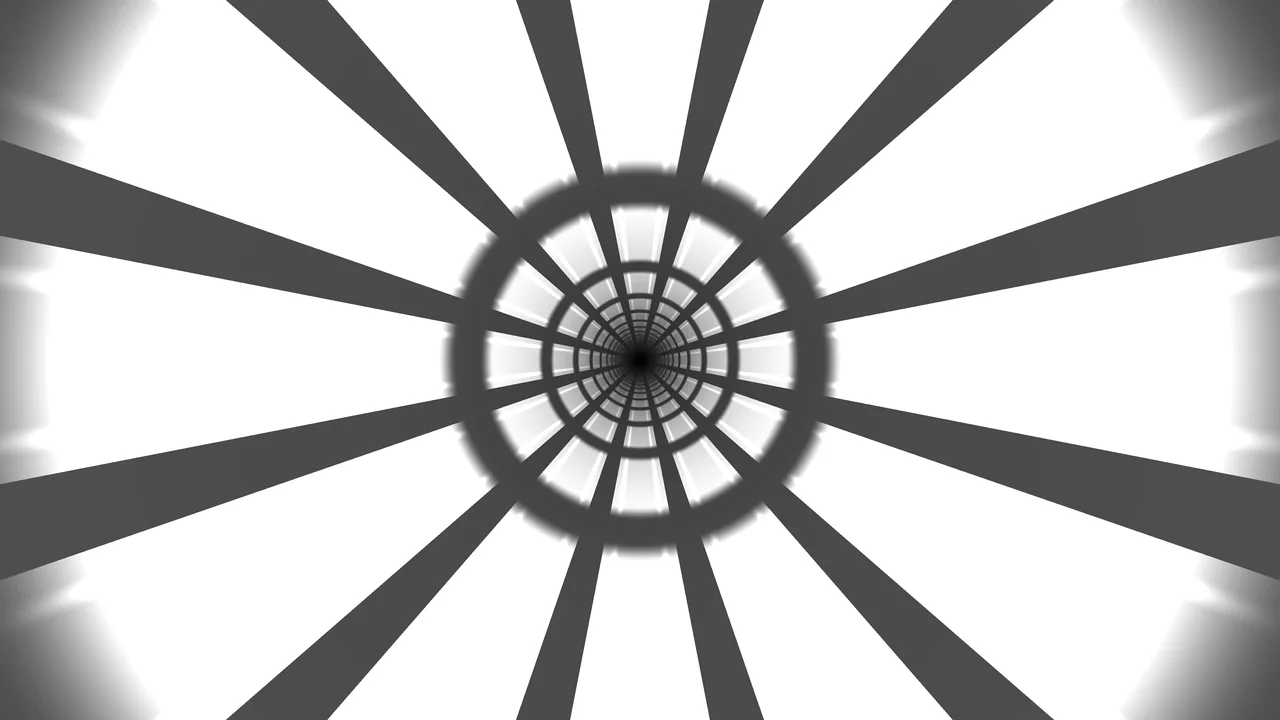 Monochrome Radial Tunnel with Concentric Rings