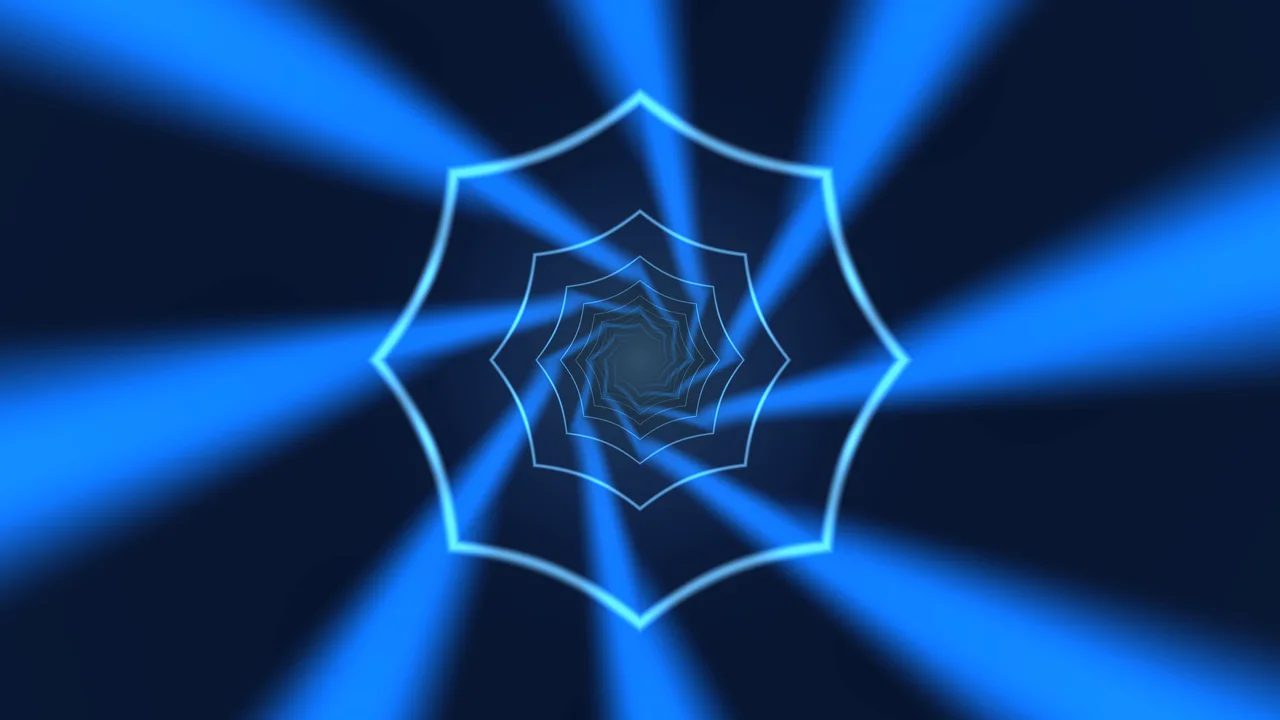Electric Blue Geometric Tunnel 4K Wallpaper