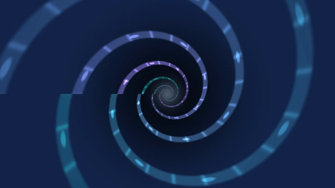 Blue Violet Segmented Spiral Tunnel 4K Wallpaper