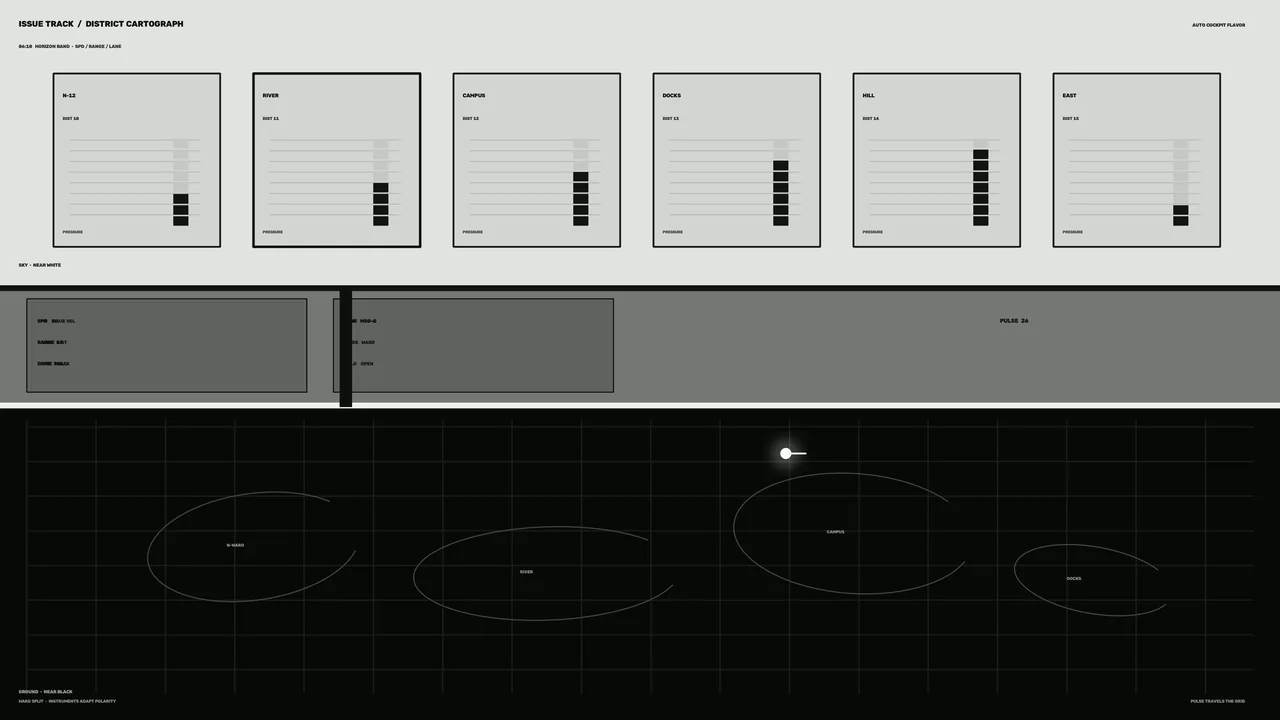 Sci-Fi Cartographic Telemetry HUD Dashboard with Segmented Gauges