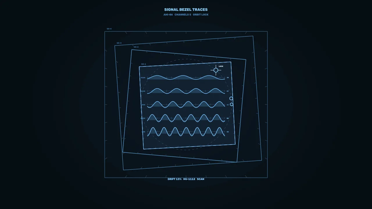 Futuristic Signal Analysis HUD with Waveform Traces – 4K Sci-Fi Wallpaper