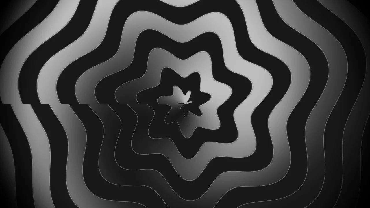 Black and White Wavy Concentric Contour 4K Wallpaper