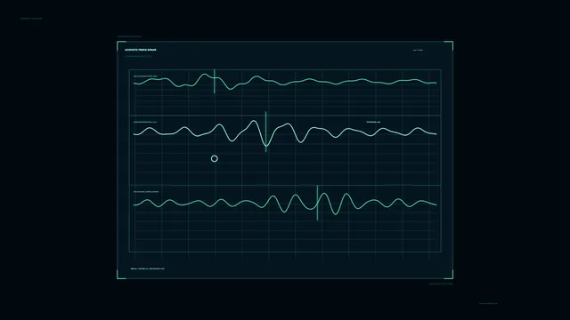 Acoustic Fence Sonar Waveform HUD 4K Sci-Fi Wallpaper