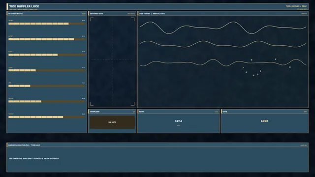Tide Doppler Lock Monitoring HUD with Waveform Telemetry – 4K Sci-Fi Wallpaper