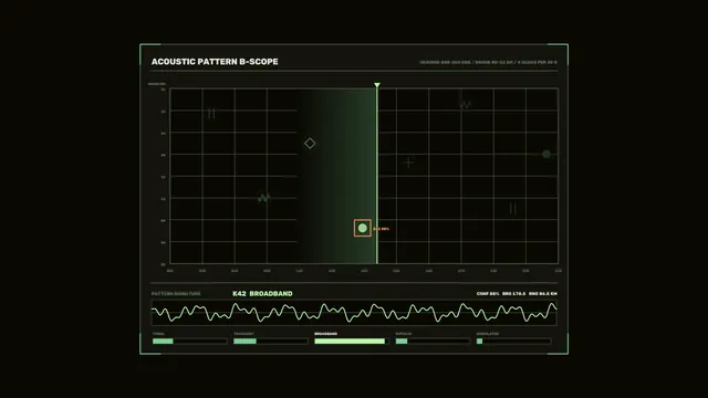 Acoustic Pattern Analysis B-Scope HUD – 4K Sci-Fi Wallpaper