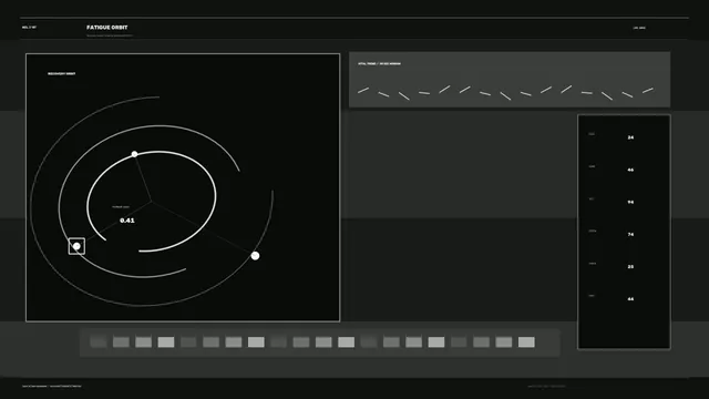 Monochrome Sci-Fi Fatigue Monitoring HUD 4K Wallpaper