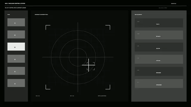 Nuclear Control Rod Alignment HUD 4K Wallpaper with Circular Scanner and Teleめท