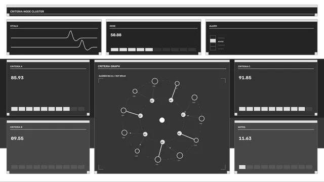 Medical Decision Support HUD Dashboard with Circular Criteria Graph 4K Wallpaper