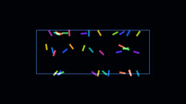 Colorful Fragmented Bars in Blue Rectangular Frame 4K Wallpaper