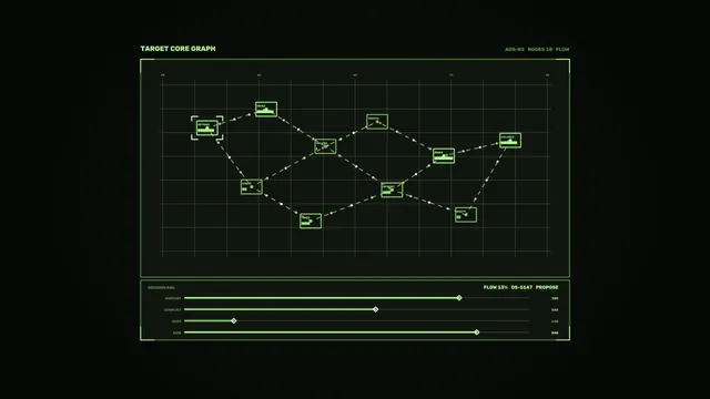 Lime Green Network Graph HUD 4K Wallpaper