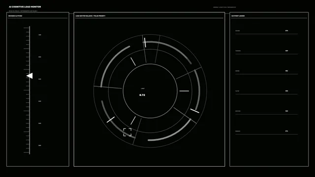 Monochrome Sci-Fi HUD Telemetry Dashboard 4K Wallpaper