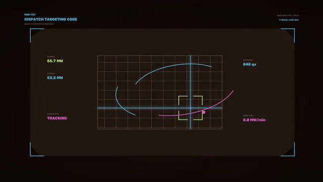 4K Sci-Fi Energy Dispatch HUD with Telemetry Grid