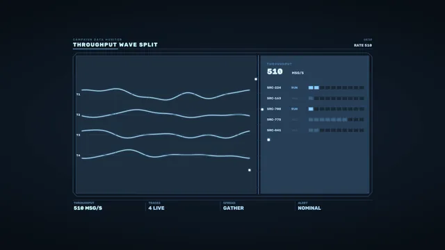 4K Sci-Fi Throughput Wave Split Data Monitor HUD Wallpaper