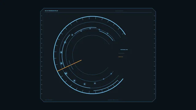 Blue Circular Telemetry HUD Scanner Interface 4K Sci-Fi Wallpaper