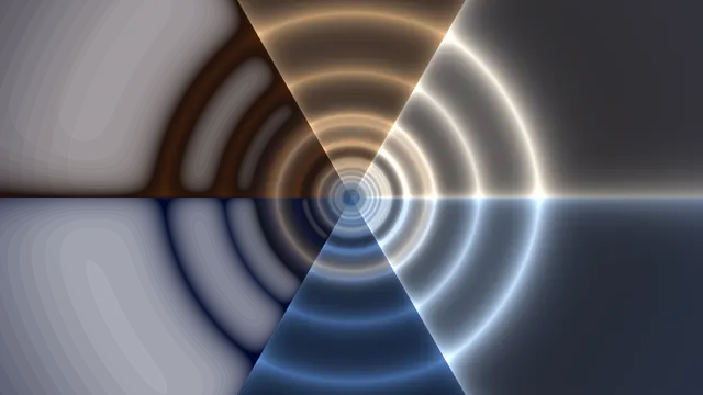 Glowing Concentric Portal with Radial Light Wedges 4K Wallpaper