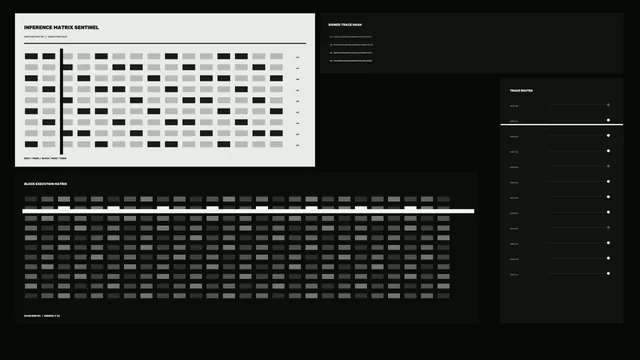 Monochrome Sci-Fi HUD Matrix Dashboard Interface Wallpaper